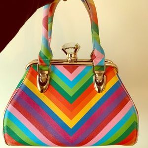 Rainbow purse with diamond closure